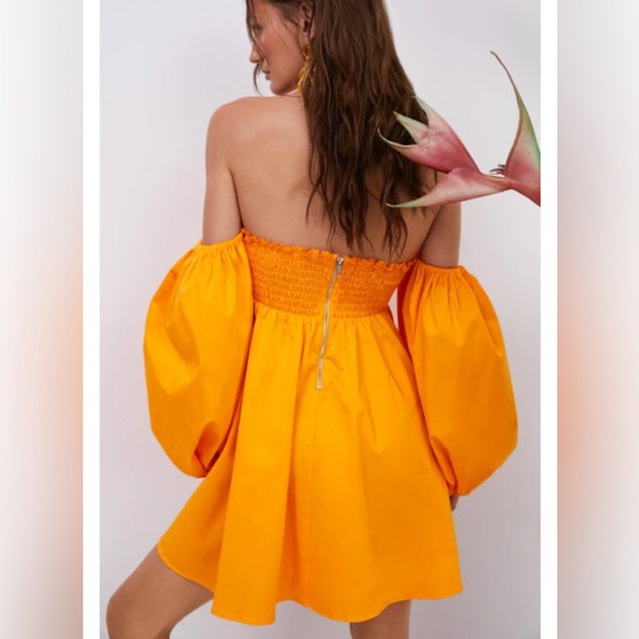For Love & Lemons Saint Lucia Mini Dress in Orange - Picture 2 of 7